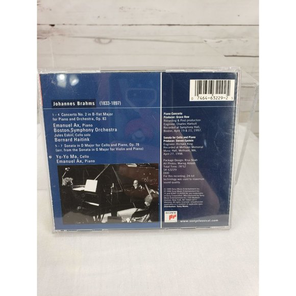 BERNARD HAITINK EMANUEL AX BRAHMS PIANO CONCERTO NO. 2โ CELLO SONATA CD - Picture 5 of 6